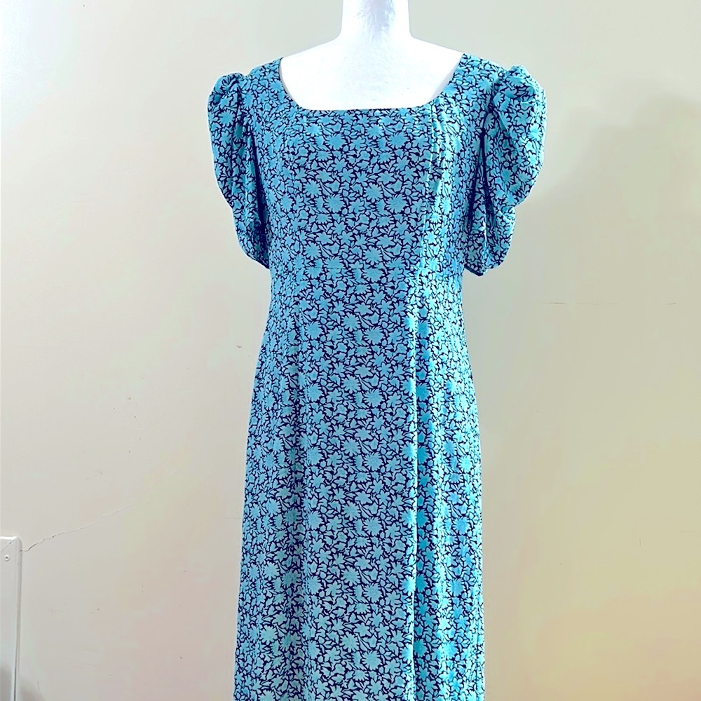 Sam Edelman Blue Black Floral Printed Maxi